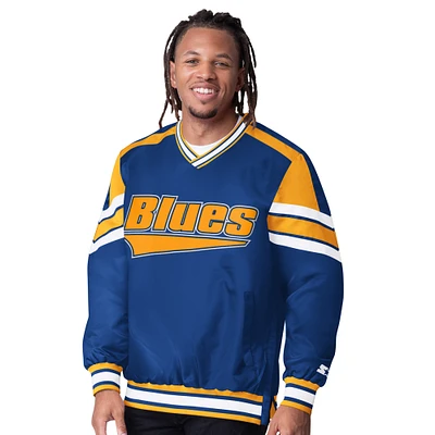 Men's Starter  Blue St. Louis Blues Reliver I V-Neck Pullover Sweatshirt