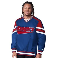 Men's Starter  Blue New York Rangers Reliver I V-Neck Pullover Jacket