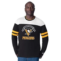 Men's Starter  Black Pittsburgh Penguins Blitz Durene Long Sleeve T-Shirt