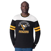 Men's Starter  Black Pittsburgh Penguins Blitz Durene Long Sleeve T-Shirt