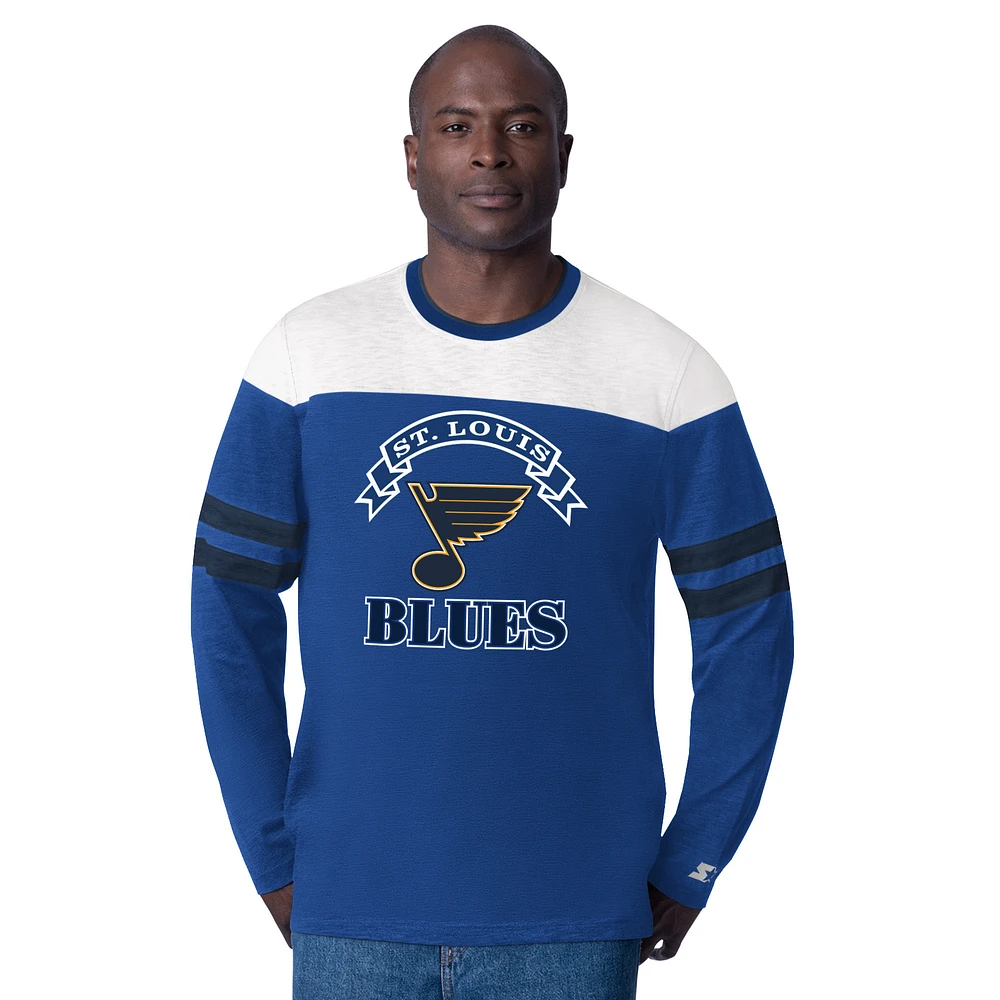 Men's Starter  Blue St. Louis Blues Blitz Durene Long Sleeve T-Shirt