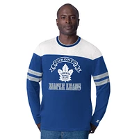 Men's Starter  Blue Toronto Maple Leafs Blitz Durene Long Sleeve T-Shirt