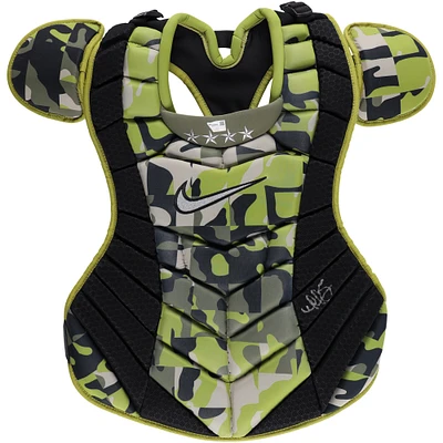 Willson Contreras St. Louis Cardinals Autographed Player-Issued Green Camouflage Nike Chest Protector from the 2023 MLB Season