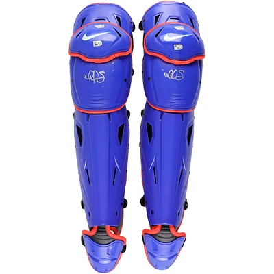 Willson Contreras St. Louis Cardinals Autographed Player-Issued Blue Nike Shin Guards from the 2023 MLB Season