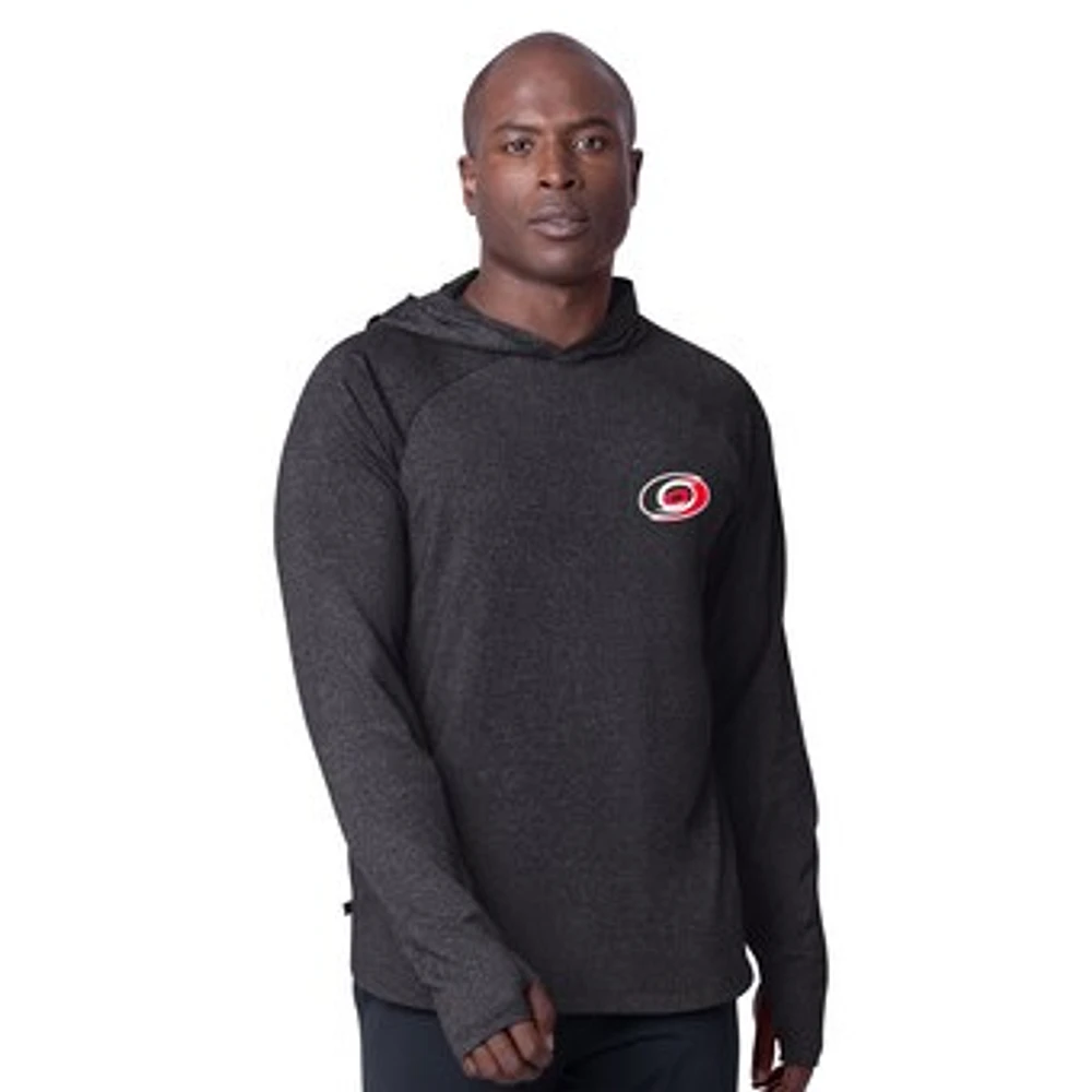 Men's MSX by Michael Strahan  Black Carolina Hurricanes Fast Track Raglan Long Sleeve Hoodie T-Shirt