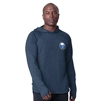 Men's MSX by Michael Strahan  Navy Buffalo Sabres Fast Track Raglan Long Sleeve Hoodie T-Shirt