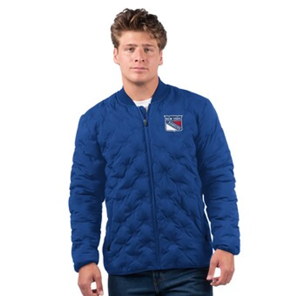 Men's MSX by Michael Strahan  Blue New York Rangers Persistence Quilted Full-Zip Jacket