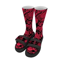 Men's ISlide Houston Rockets Distressed Socks & Slide Sandals Bundle