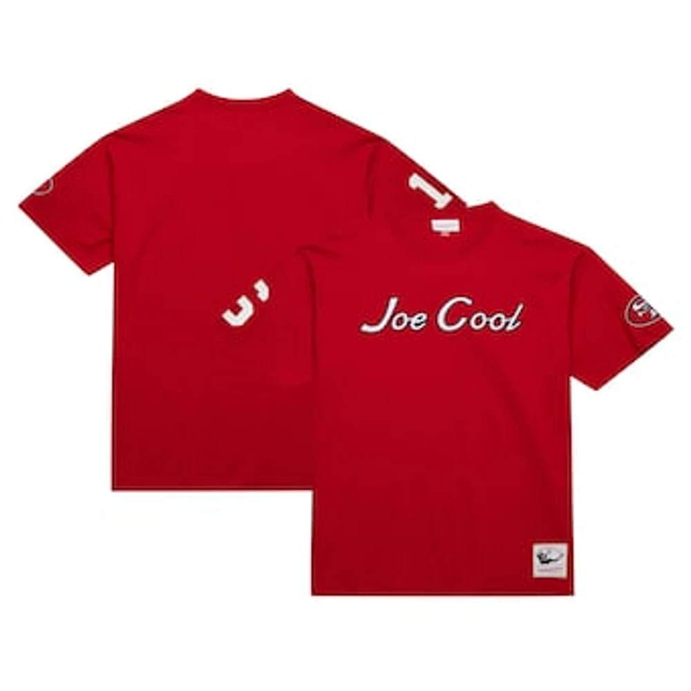 Men's Mitchell & Ness Joe Montana Scarlet San Francisco 49ers Retired Player Nickname T-Shirt