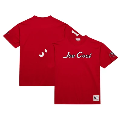 Men's Mitchell & Ness Joe Montana Scarlet San Francisco 49ers Retired Player Nickname T-Shirt