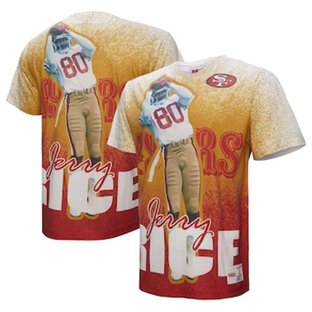 Men's Mitchell & Ness Jerry Rice Gray San Francisco 49ers Burst Retired Player T-Shirt