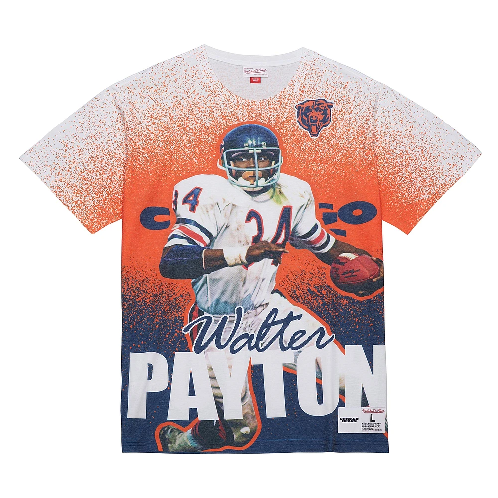 Men's Mitchell & Ness Walter Payton Gray Chicago Bears Burst Retired Player T-Shirt