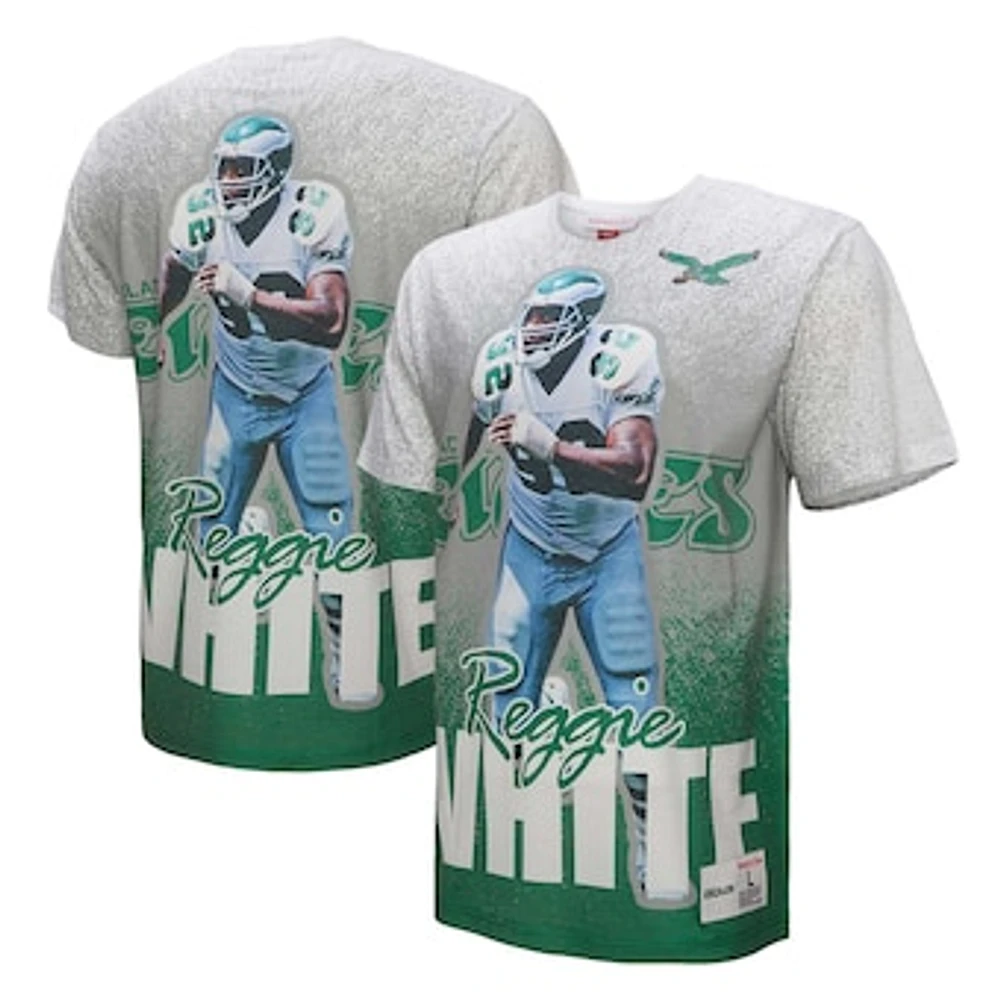 Men's Mitchell & Ness Reggie White Gray Philadelphia Eagles Burst Retired Player T-Shirt