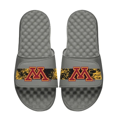 Men's ISlide Gray Minnesota Golden Gophers Distressed Slide Sandals