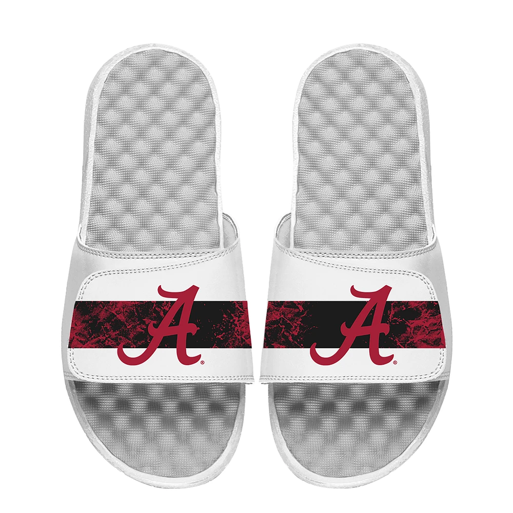 Men's ISlide White Alabama Crimson Tide Distressed Slide Sandals