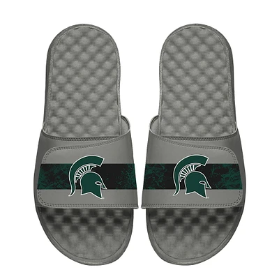 Men's ISlide Gray Michigan State Spartans Distressed Slide Sandals