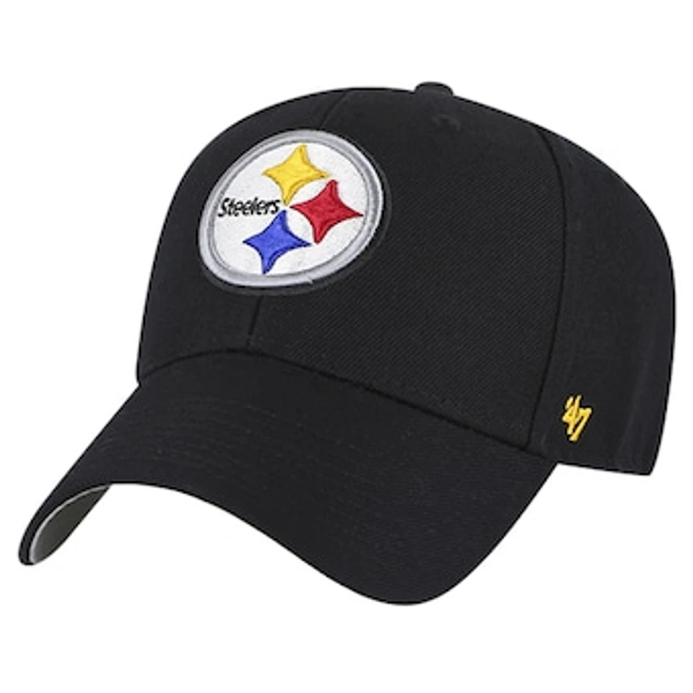 Men's '47 Black Pittsburgh Steelers MVP Adjustable Hat