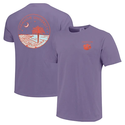 Unisex Purple Clemson Tigers Scenic Comfort Colors T-Shirt