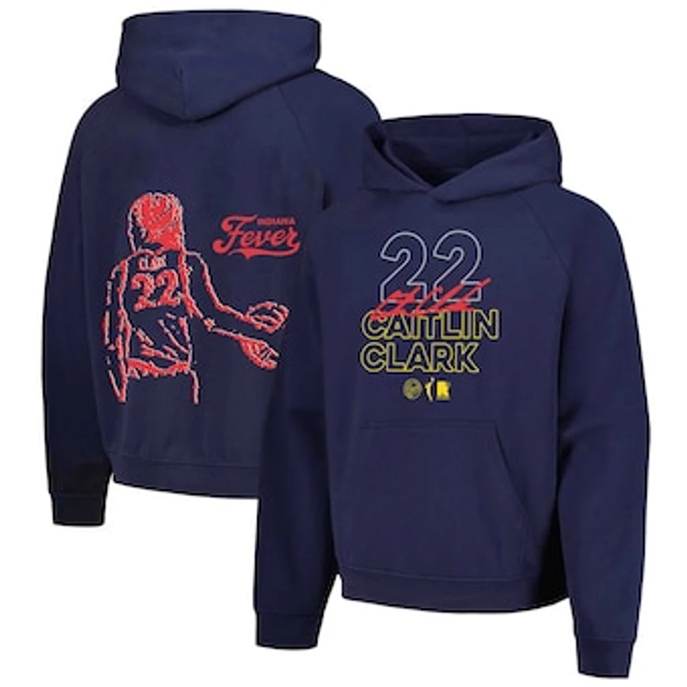 Unisex round21 Caitlin Clark Navy Indiana Fever Indiana Bound Pullover Hoodie