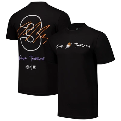 Unisex round21 Diana Taurasi Black Phoenix Mercury Player Signature Name & Number T-Shirt