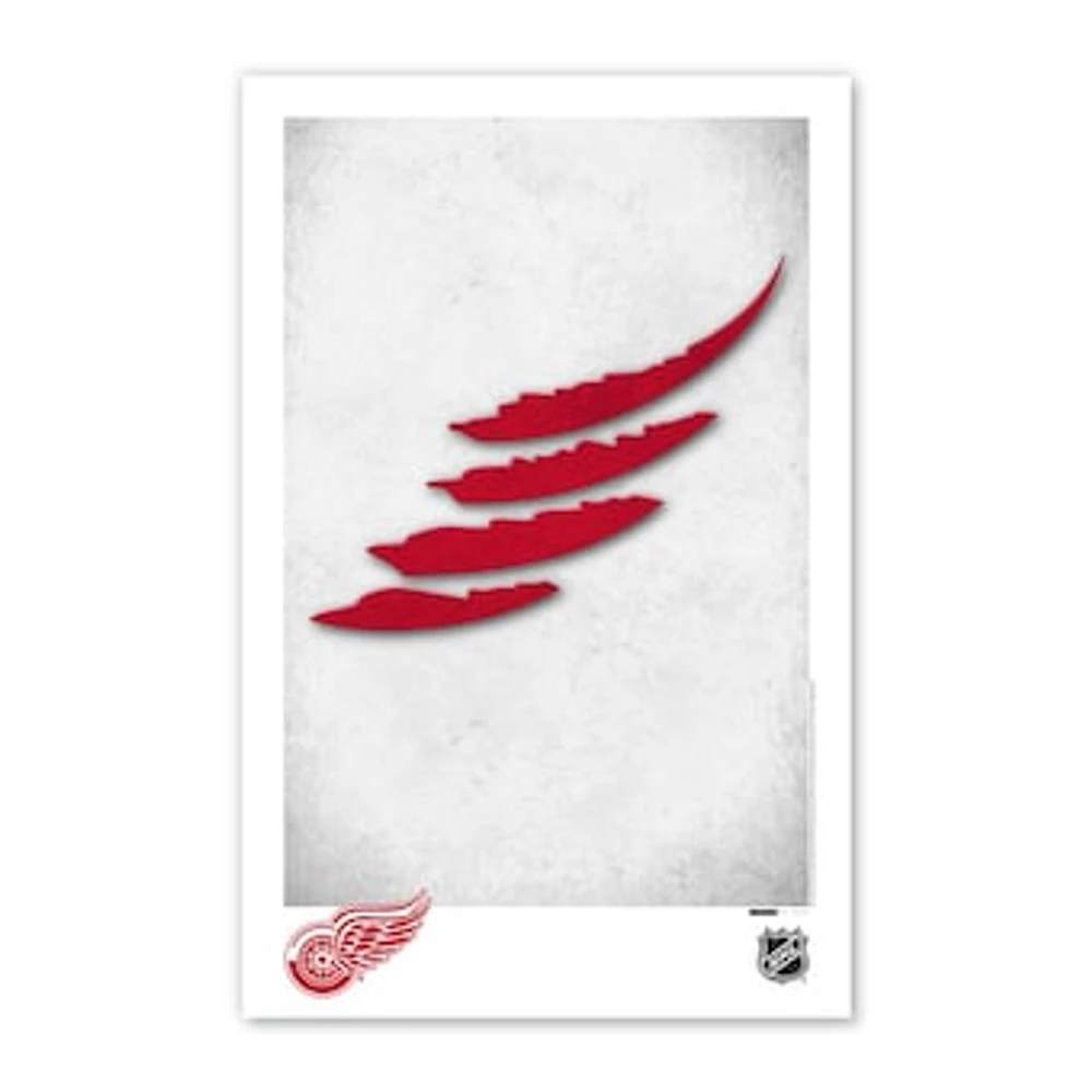 Detroit Red Wings 11" x 17" Minimalist Logo Poster Print