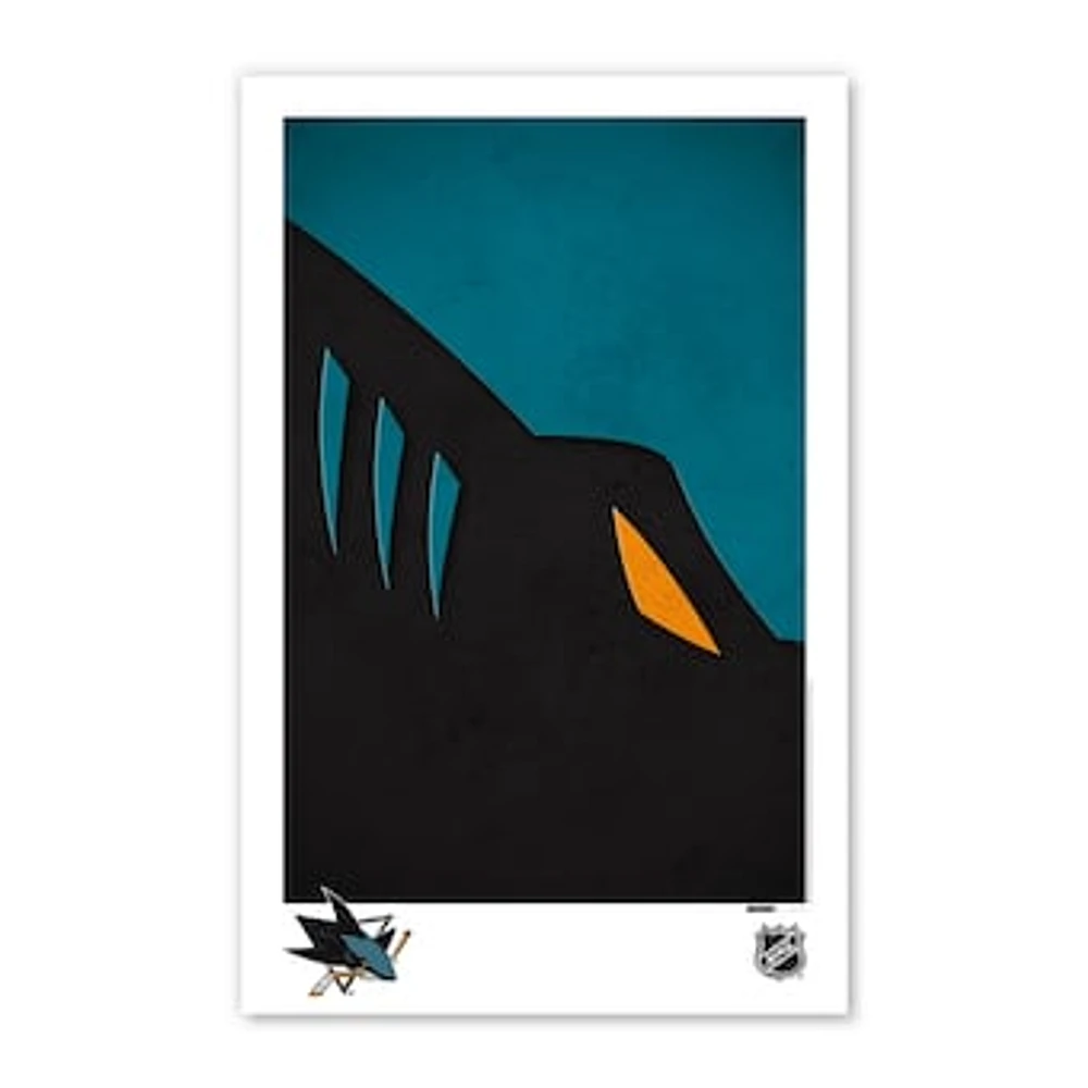 San Jose Sharks 11" x 17" Minimalist Logo Poster Print