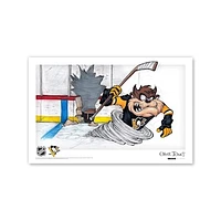 Tasmanian Devil Pittsburgh Penguins Looney Tunes 11" x 17" Poster Print