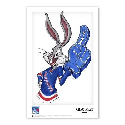 Bugs Bunny New York Rangers Looney Tunes 11" x 17" Poster Print