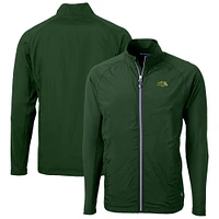 Men's Cutter & Buck Green NDSU Bison Adapt Eco Knit Hybrid Recycled Raglan Full-Zip Jacket