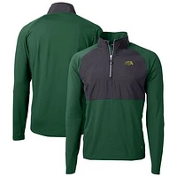 Men's Cutter & Buck NDSU Bison Adapt Eco Knit Hybrid Recycled Raglan DryTec Quarter-Zip Jacket