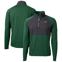 Men's Cutter & Buck NDSU Bison Adapt Eco Knit Hybrid Recycled Raglan DryTec Quarter-Zip Jacket