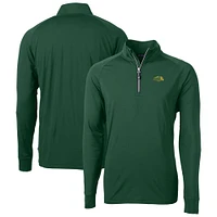 Men's Cutter & Buck NDSU Bison Adapt Eco Knit Stretch Recycled Raglan Quarter-Zip Top
