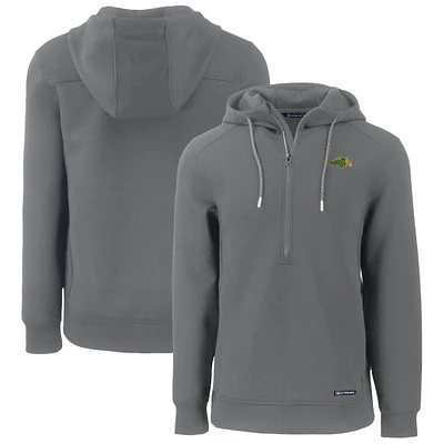 Men's Cutter & Buck Gray NDSU Bison Roam Eco Recycled Half-Zip Hoodie