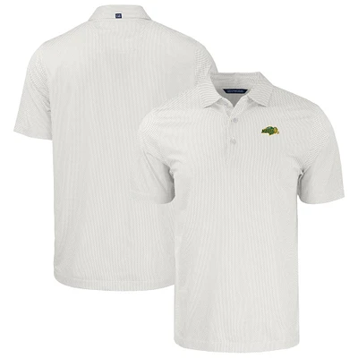 Men's Cutter & Buck White NDSU Bison Pike Eco Symmetry Print Stretch Recycled Polo