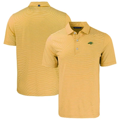 Men's Cutter & Buck Gold NDSU Bison Forge Eco Double Stripe Stretch Recycled Polo