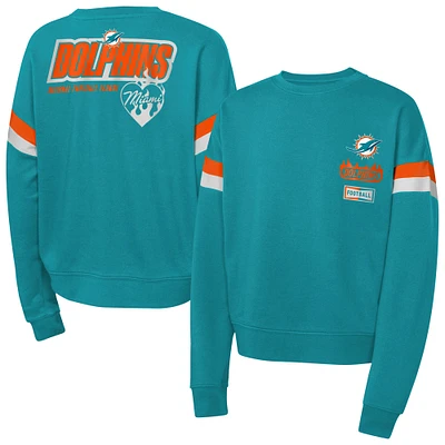 Girl's Aqua Miami Dolphins Eternal Love Pullover Sweatshirt