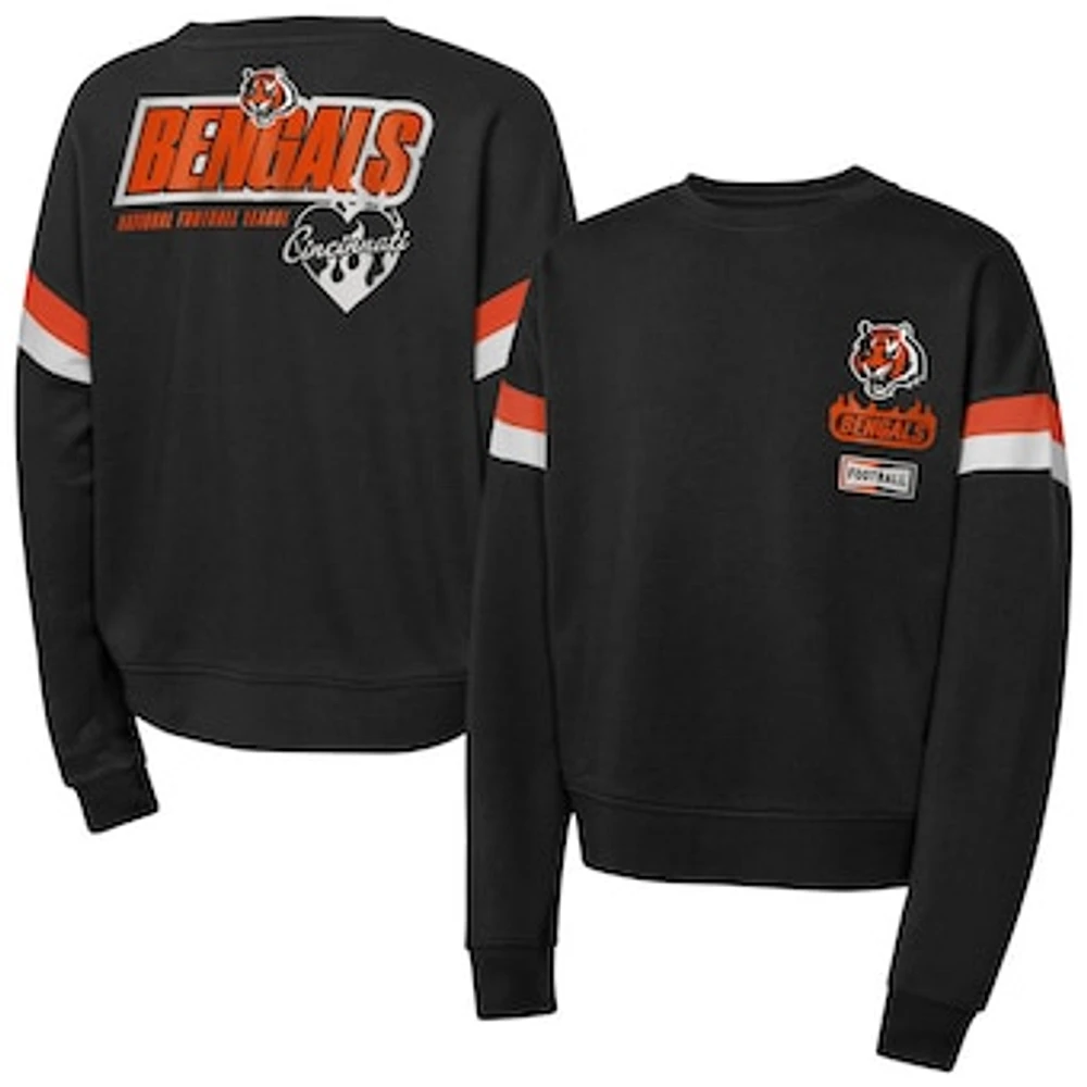 Girl's Black Cincinnati Bengals Eternal Love Pullover Sweatshirt