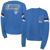 Girl's Blue Detroit Lions Eternal Love Pullover Sweatshirt