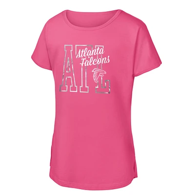 Girls Youth Pink Atlanta Falcons Signal Caller Dolman T-Shirt