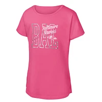 Girls Youth Pink Baltimore Ravens Signal Caller Dolman T-Shirt