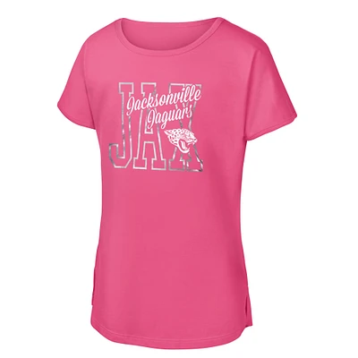 Girls Youth Pink Jacksonville Jaguars Signal Caller Dolman T-Shirt