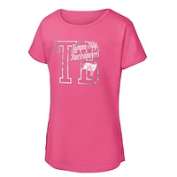 Girls Youth Pink Tampa Bay Buccaneers Signal Caller Dolman T-Shirt