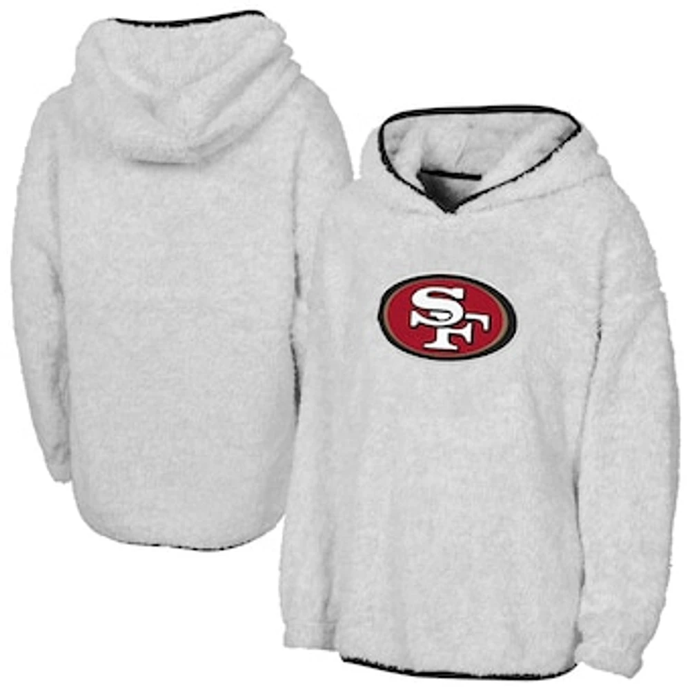 Girls Youth Gray San Francisco 49ers Ultimate Teddy Fleece Pullover Hoodie