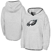 Girls Youth Gray Philadelphia Eagles Ultimate Teddy Fleece Pullover Hoodie