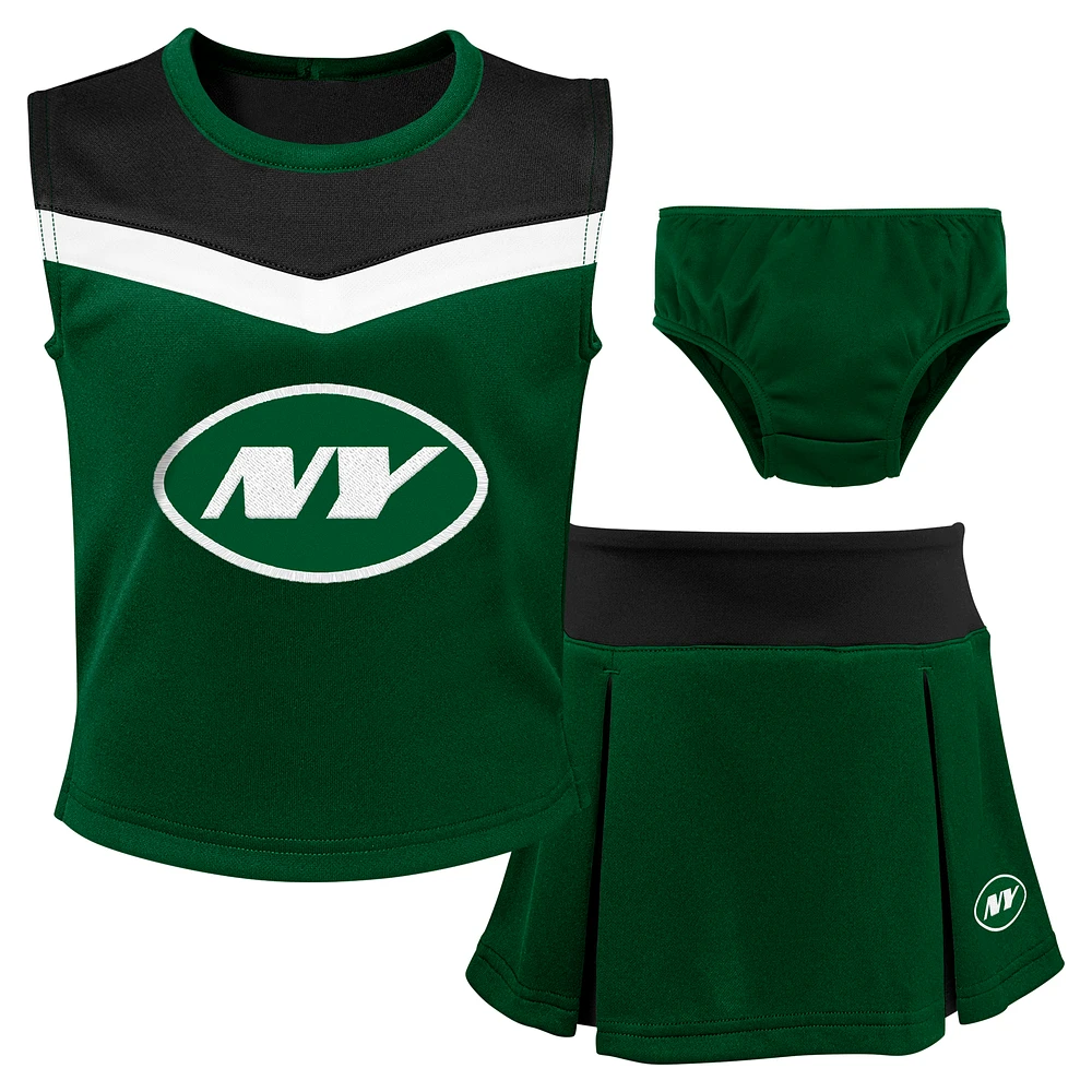 Girls Preschool Green New York Jets Spirit Cheerleader Two-Piece Set with Bloomers