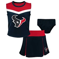 Girls Preschool Navy Houston Texans Spirit Cheerleader Two-Piece Set with Bloomers