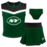 Girls Toddler Green New York Jets Three-Piece Spirit Cheer Cheerleader Set