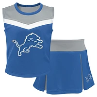 Girls Youth Blue Detroit Lions Spirit Two-Piece Cheerleader Set