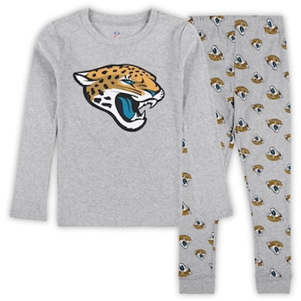 Preschool Heather Gray Jacksonville Jaguars Long Sleeve T-Shirt and Pants Sleep Set