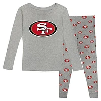 Preschool Heather Gray San Francisco 49ers Long Sleeve T-Shirt and Pants Sleep Set